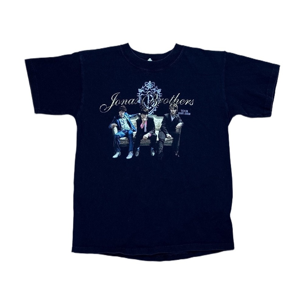 Jonas Brothers Tour T-Shirt Unisex S Black Good 2007-2008 Band Graphic Tee